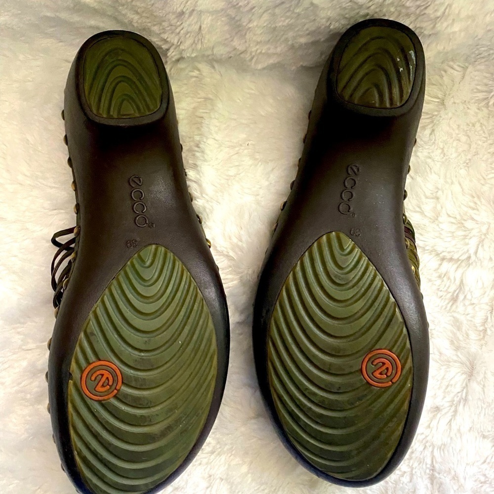 ECCO green leather clogs size 39. - Picture 3 of 6